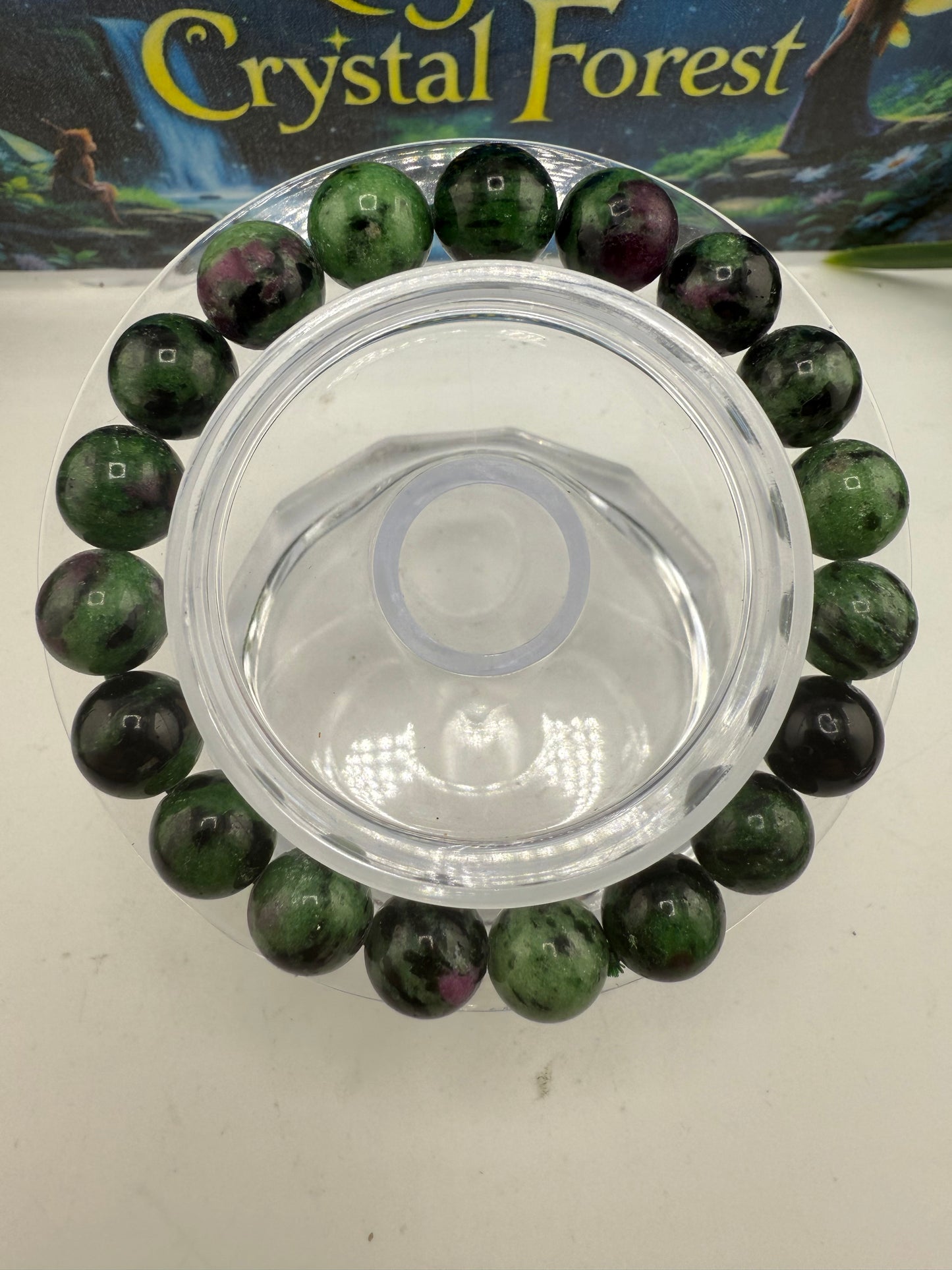 Ruby & Zoisite Bead Bracelet 10mm