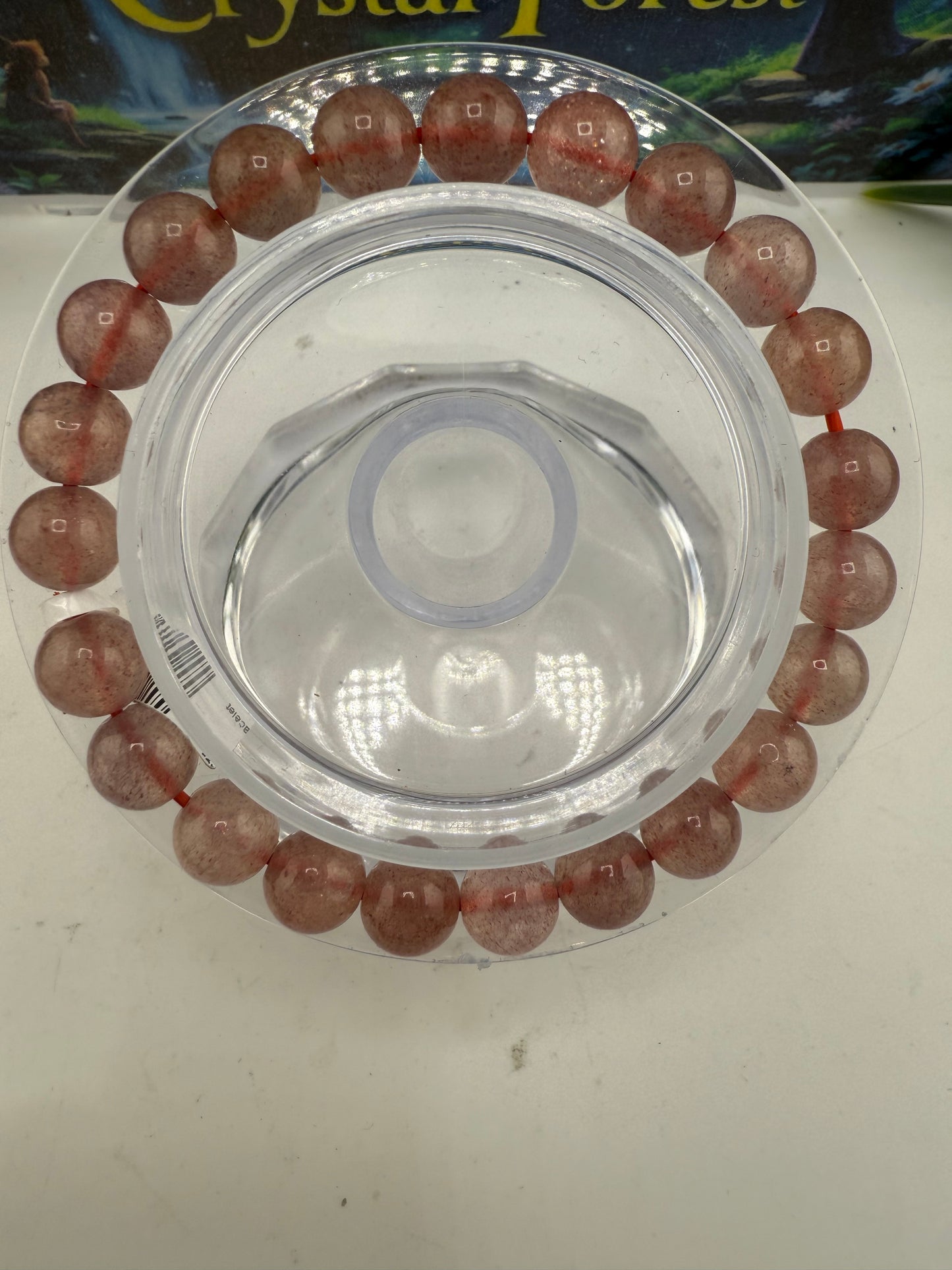 Strawberry Quartz Bead Bracelet 8mm