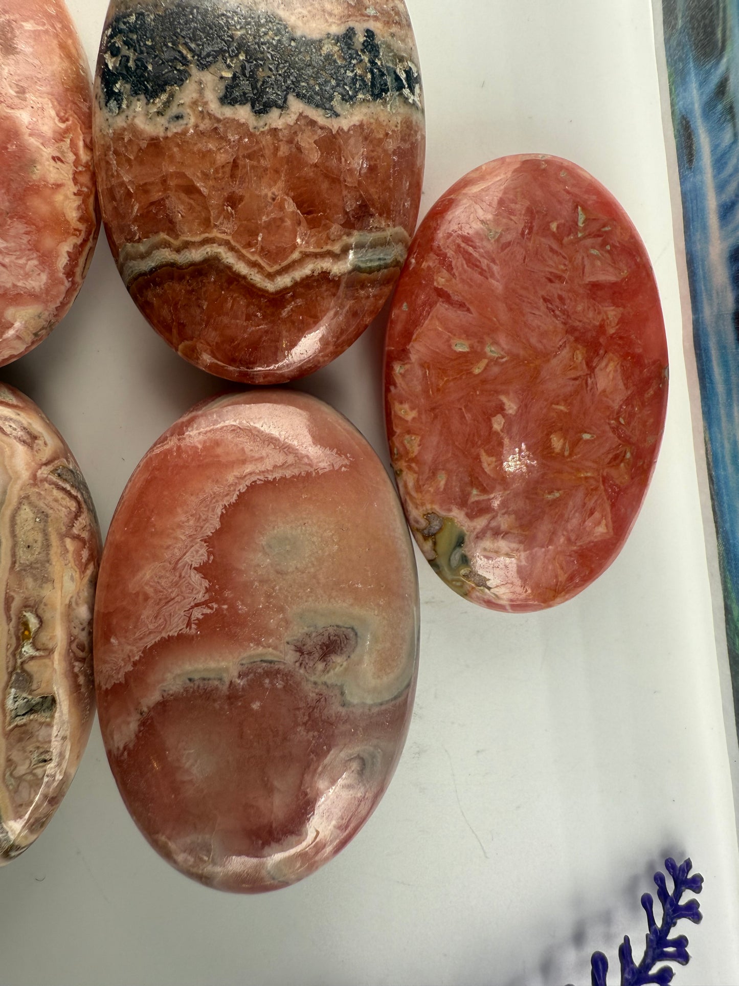 Rhodocrosite Palm Stone