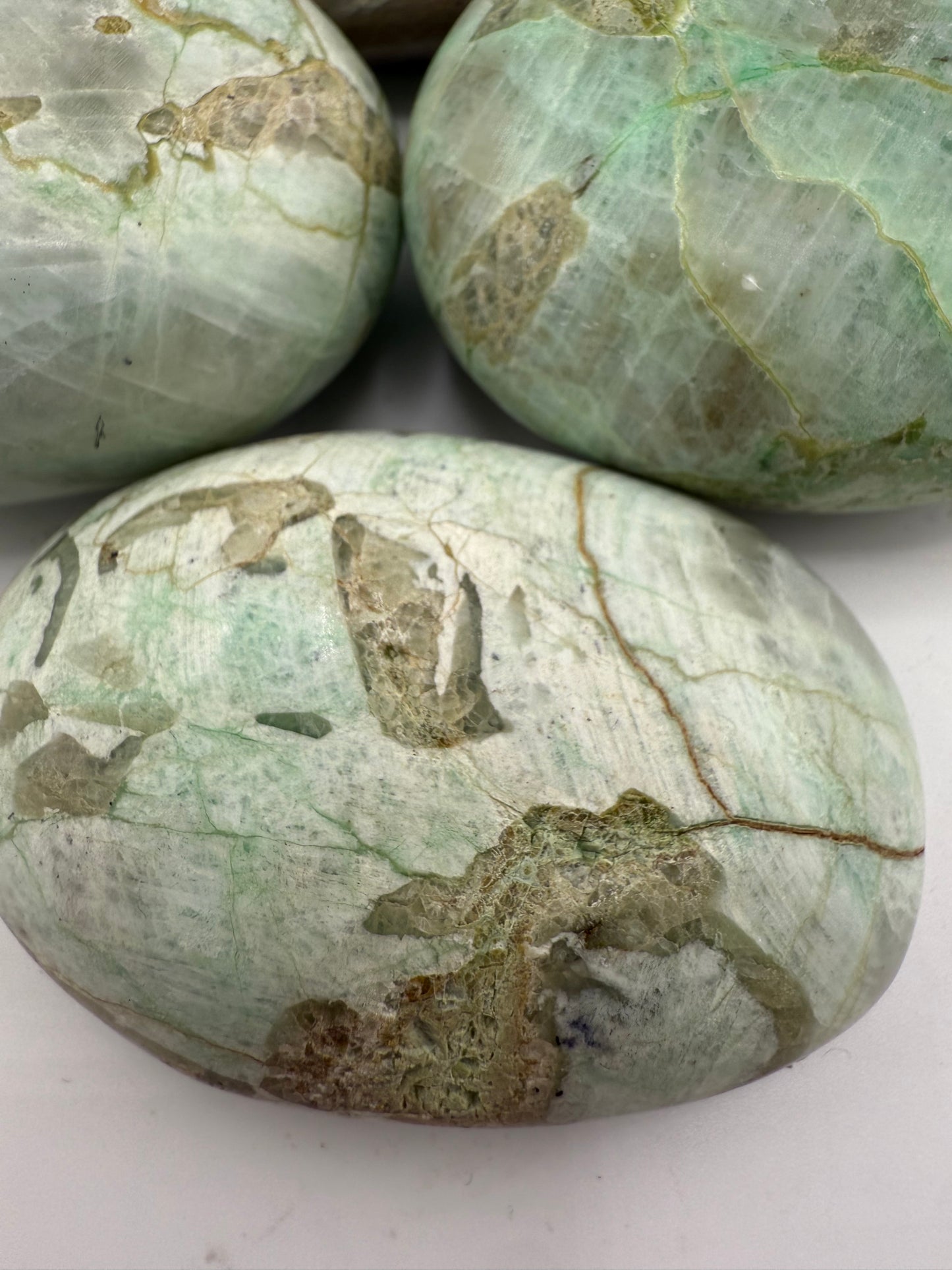 Green Moonstone Palm Stone