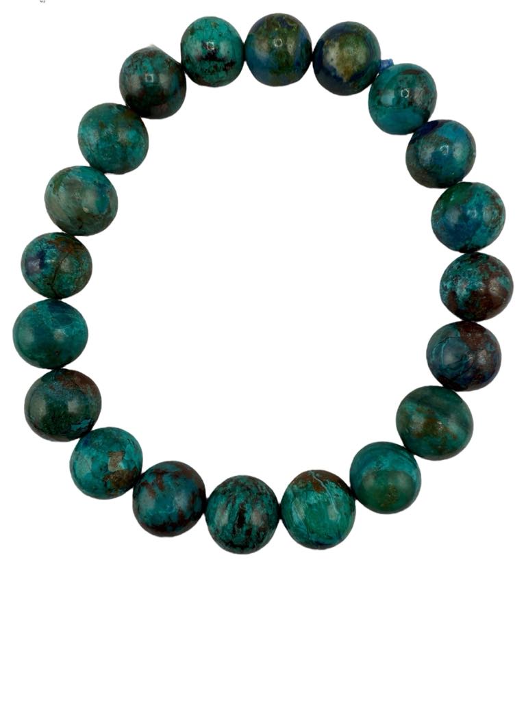 Blue Chrysocolla Crystal Bracelet 10mm