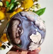 Blue Flower Agate Sphere 1