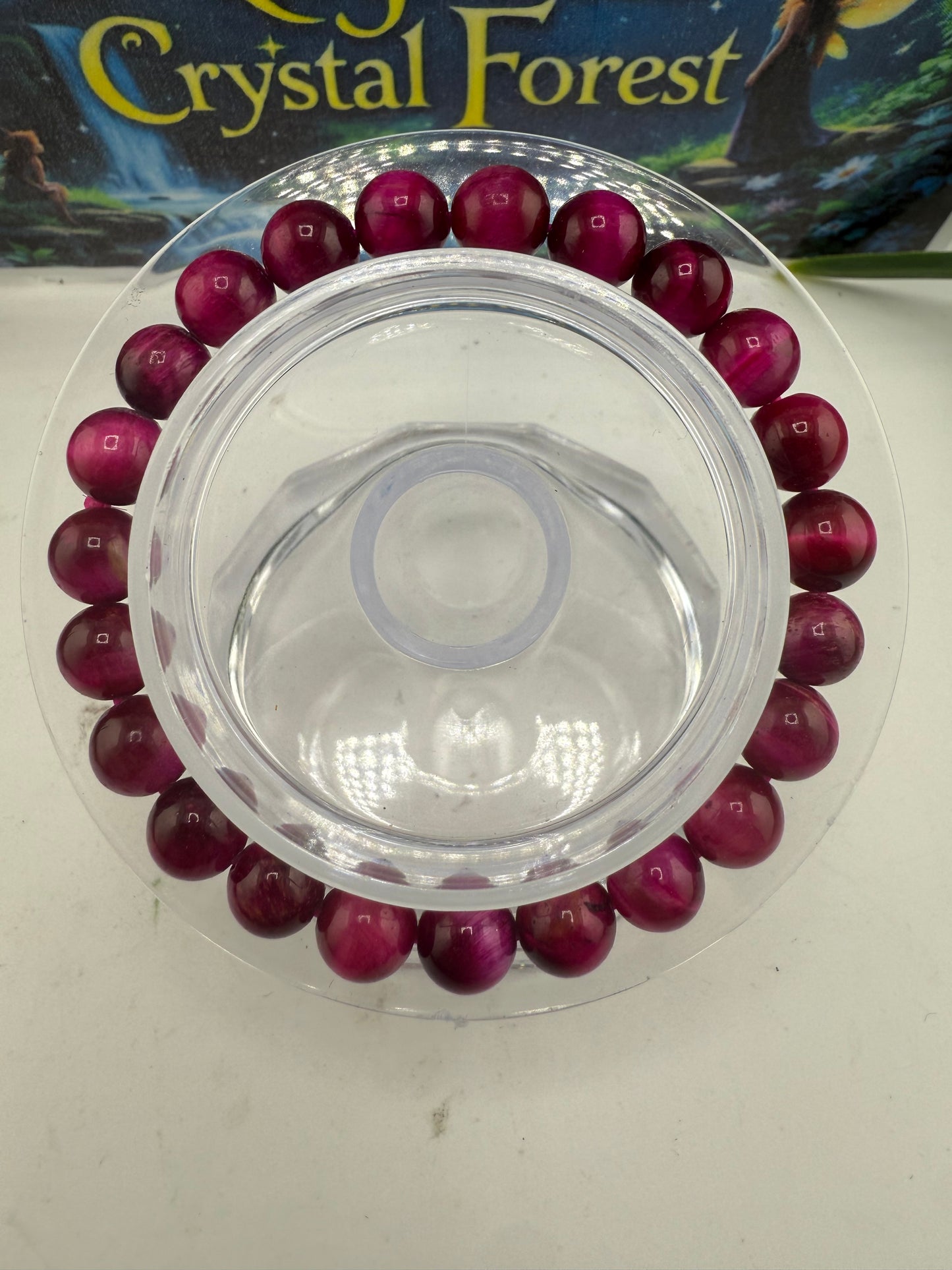 Pink Tiger Eye Bead 8mm
