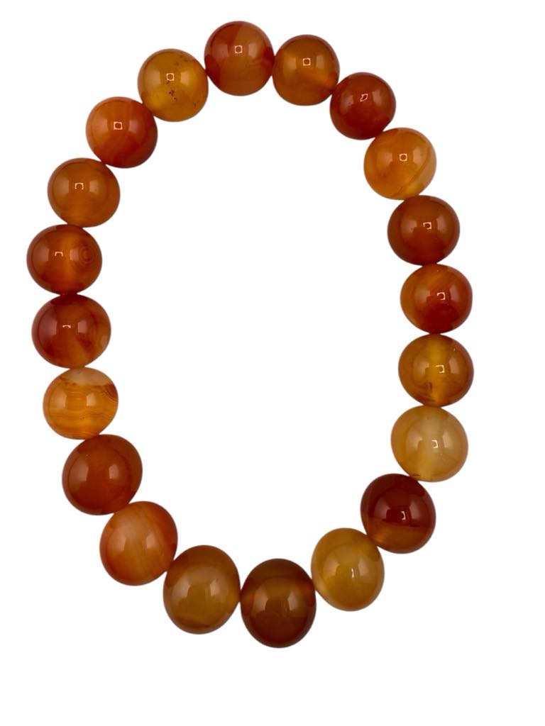 Carnelian Bead Bracelet 8mm