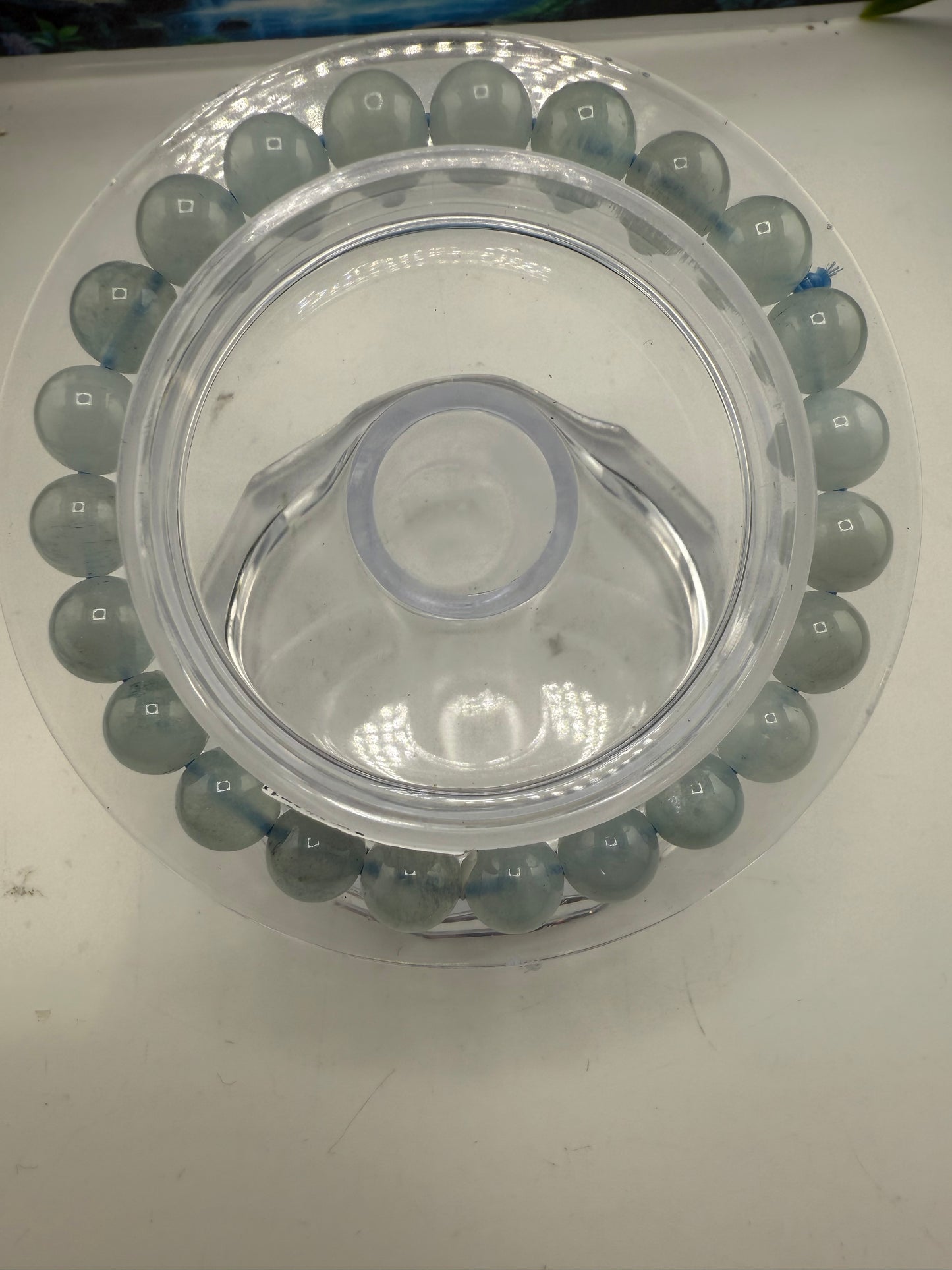Aquamarine Bead Bracelet 8mm