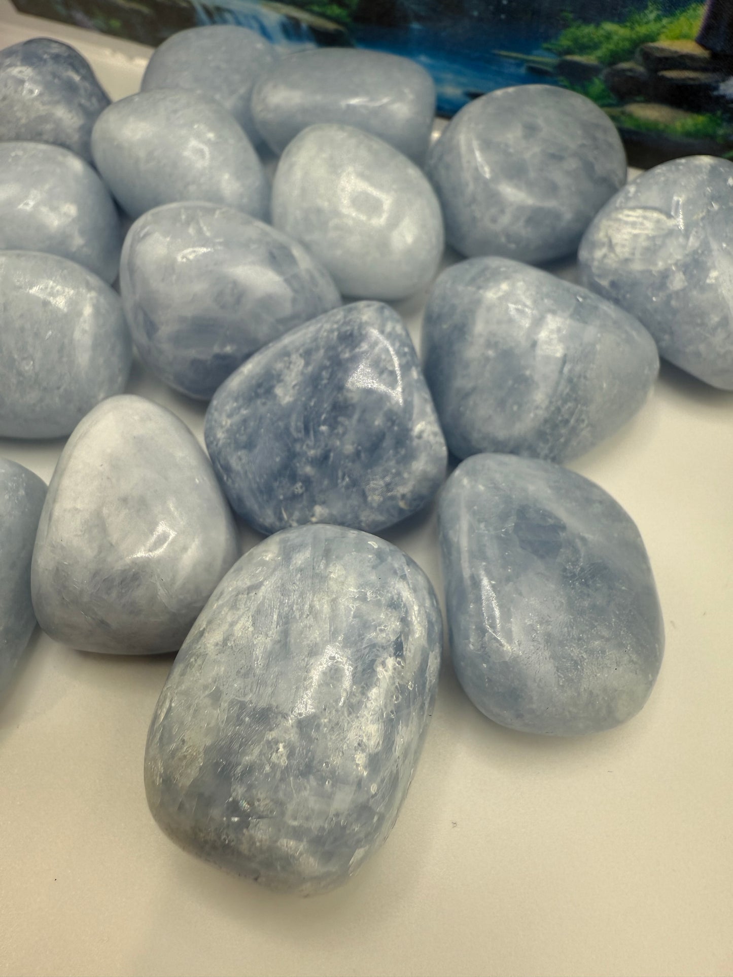 Blue Calcite Tumbled