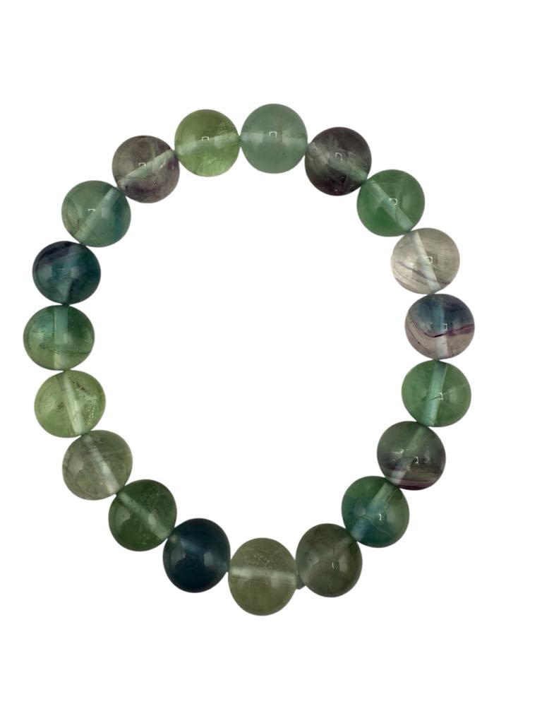 Fluorite Bead Bracelet 10mm