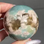 Green Flower Agate Sphere 1