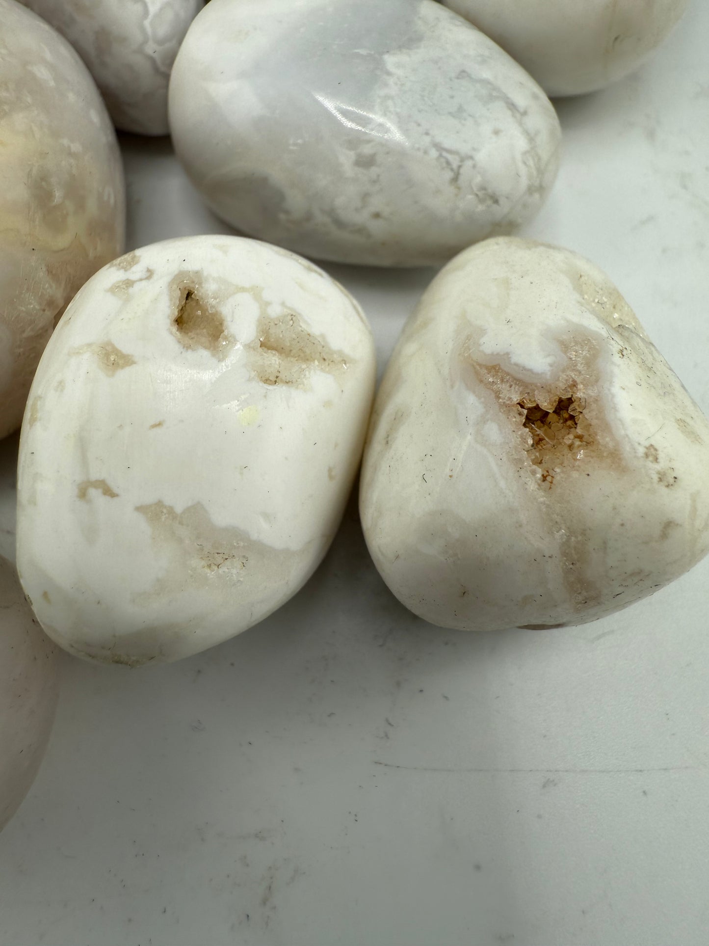 White Lace Agate Tumbled