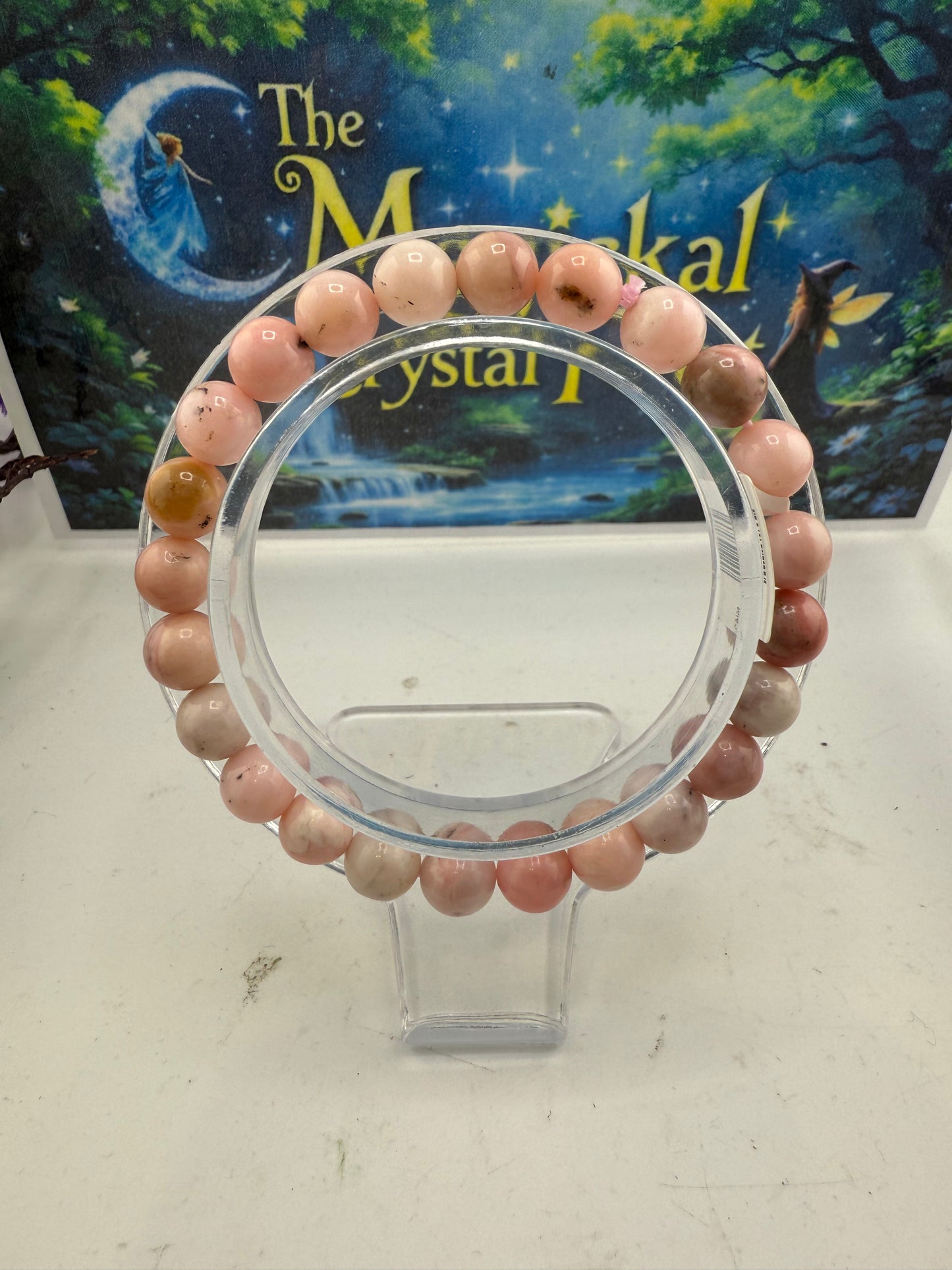Pink Opal Crystal Bracelet 10mm