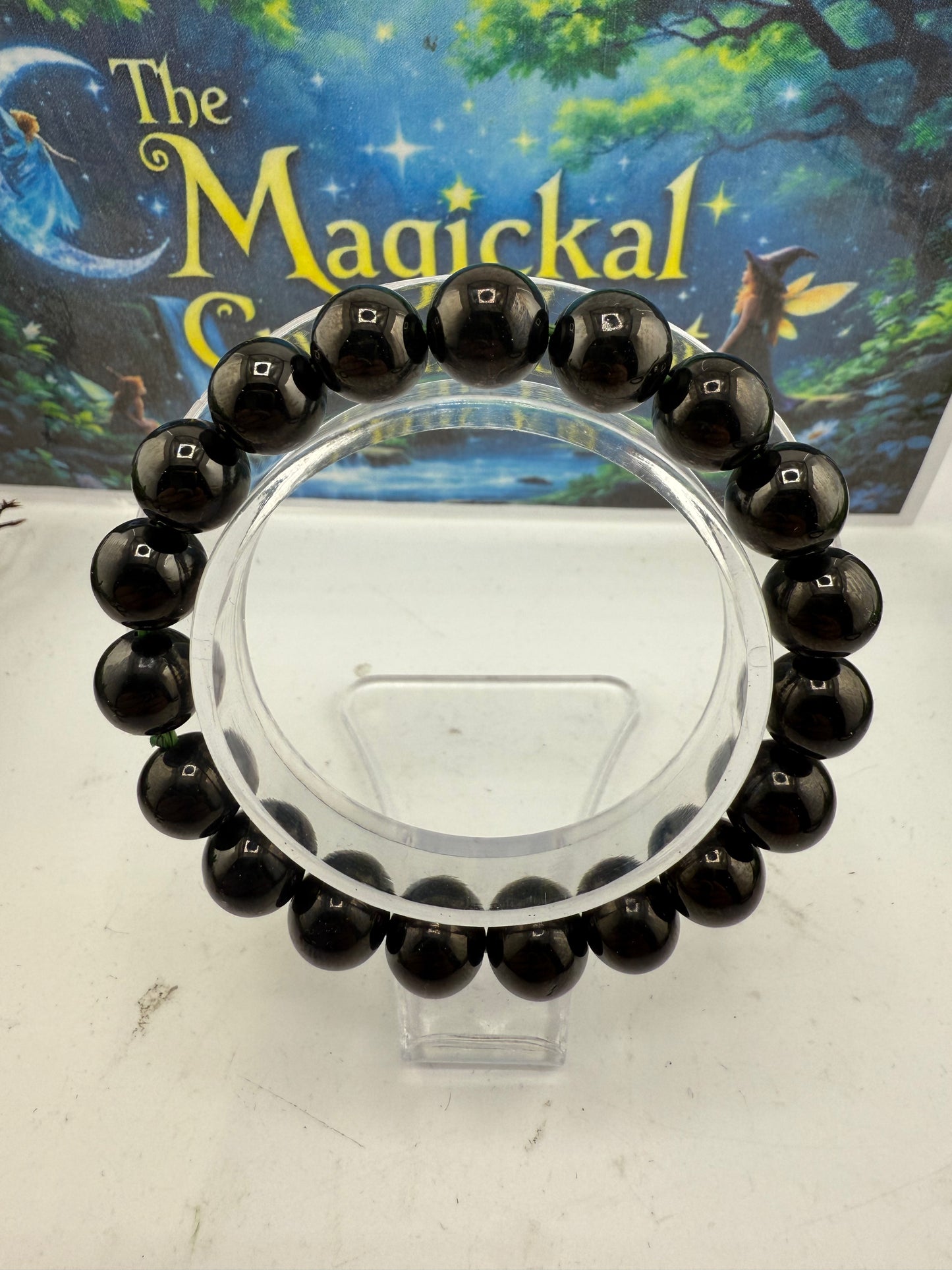 Jet Bead Bracelet 10mm