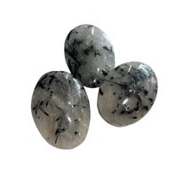 Tourmilated Quartz Palm Stone