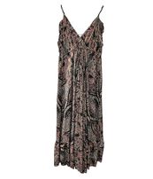 The Empress Frill Maxi Dress- Black/Red