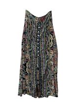 The Empress Boho Button Skirt Green/Red