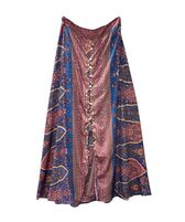 The Empress Boho button skirt- Pink/ Dark Blue