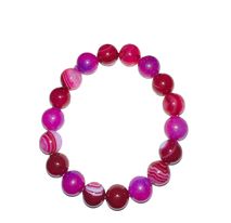 Pink Agate Crystal Bracelet 10mm