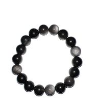 Silver Sheen Obsidian Crystal Bracelet 10mm