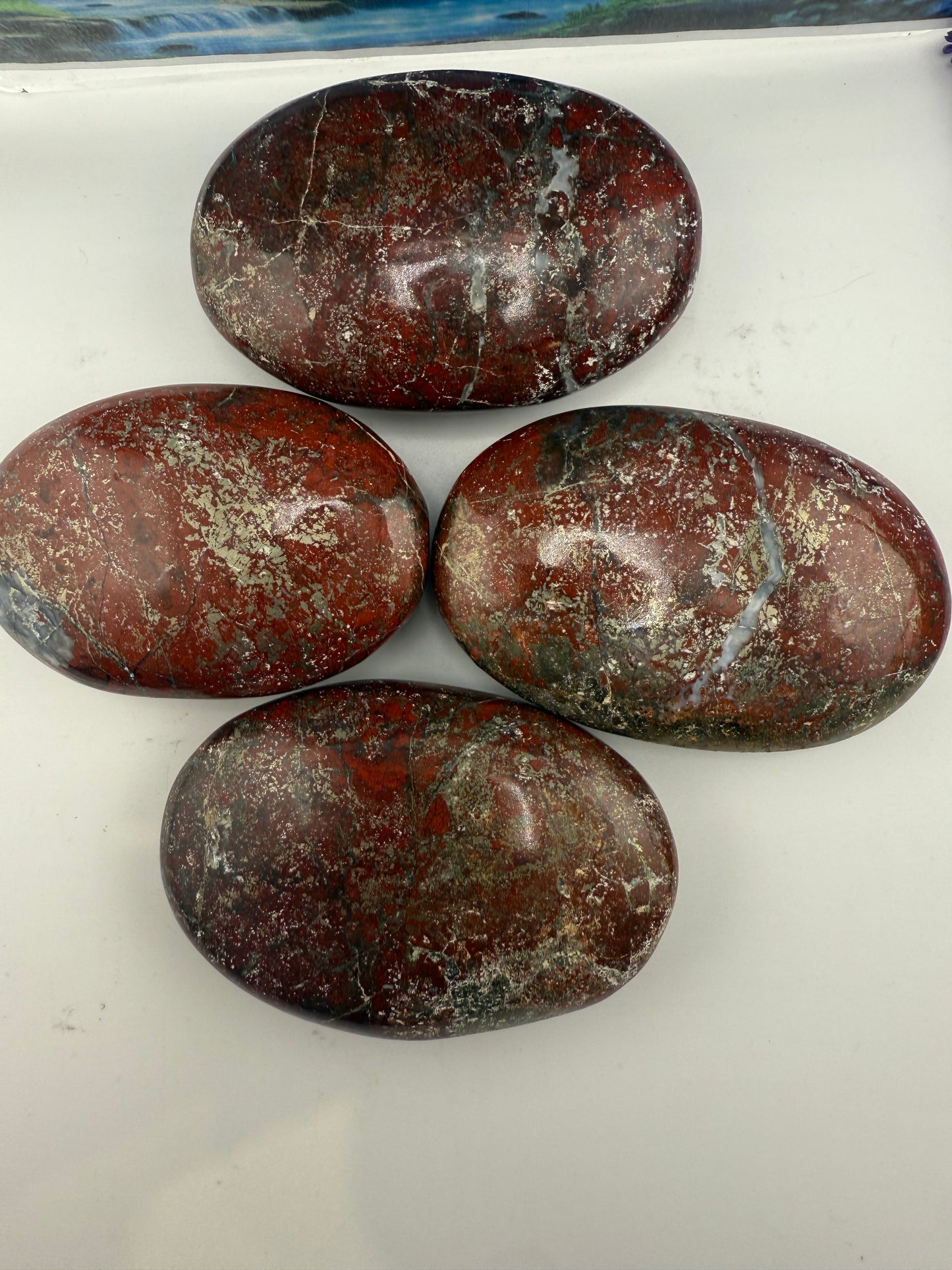 Red Jasper with Pyrite Palm Stone