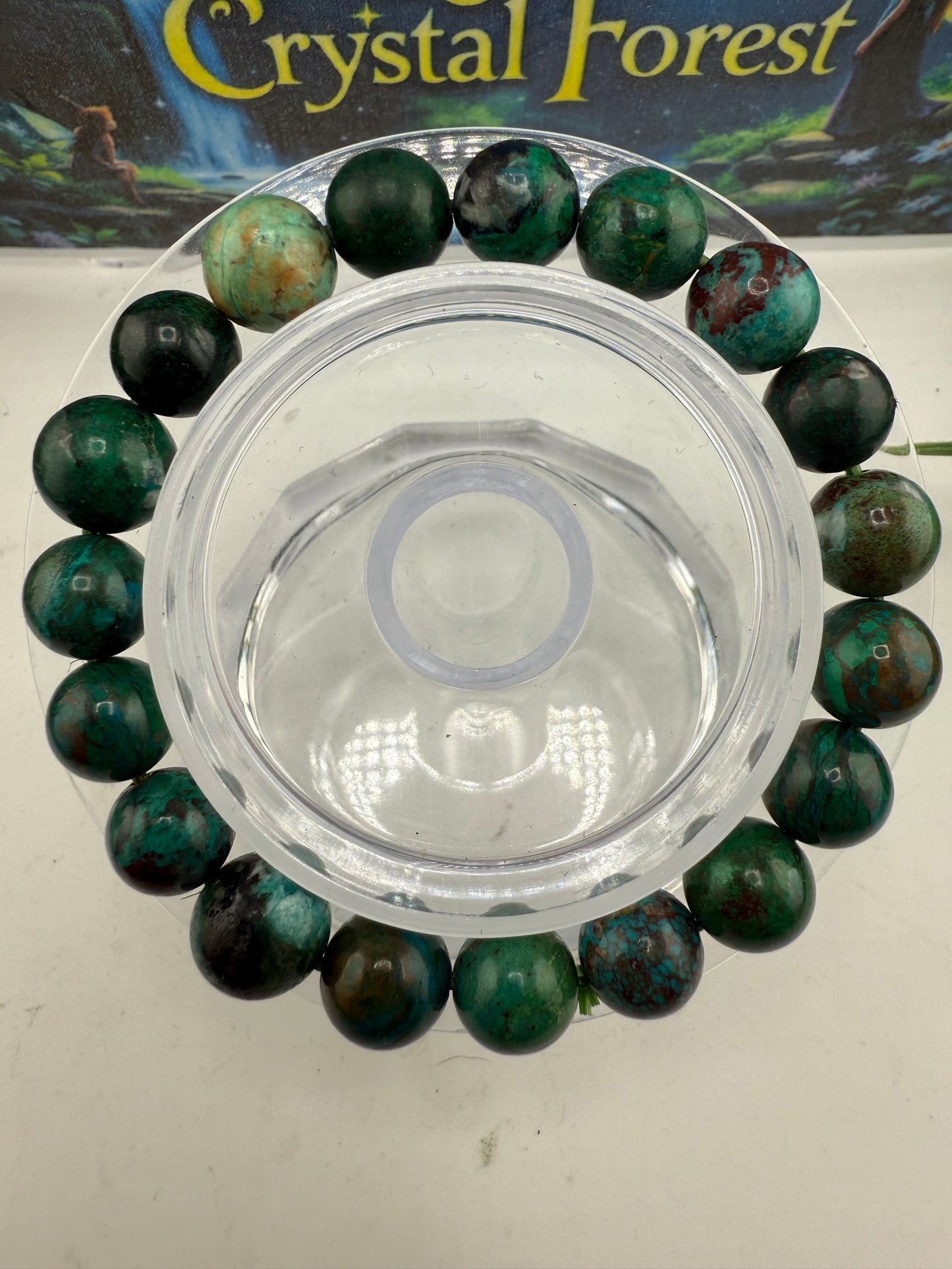 Chrysocolla Green Crystal Bracelet 10mm