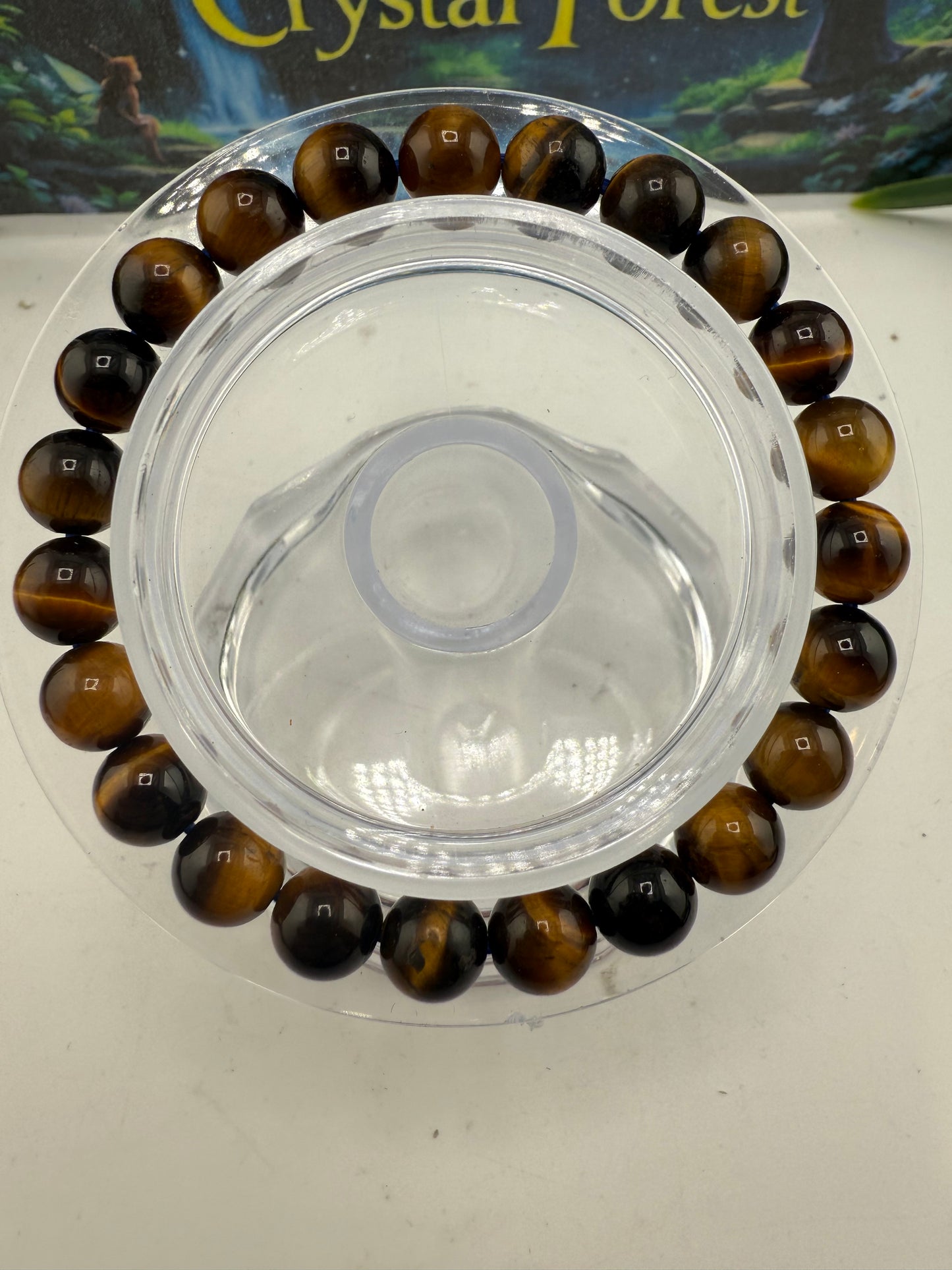 Gold Tiger Eye Bead Bracelet 8mm