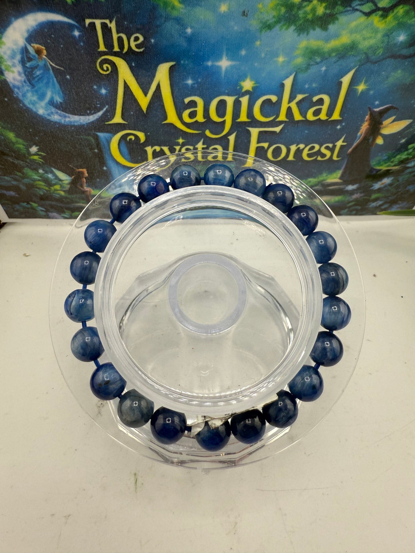 Blue Kyanite Bead Bracelet 8mm