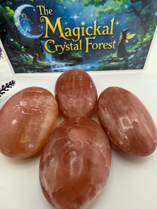 Red Calcite Palm Stones