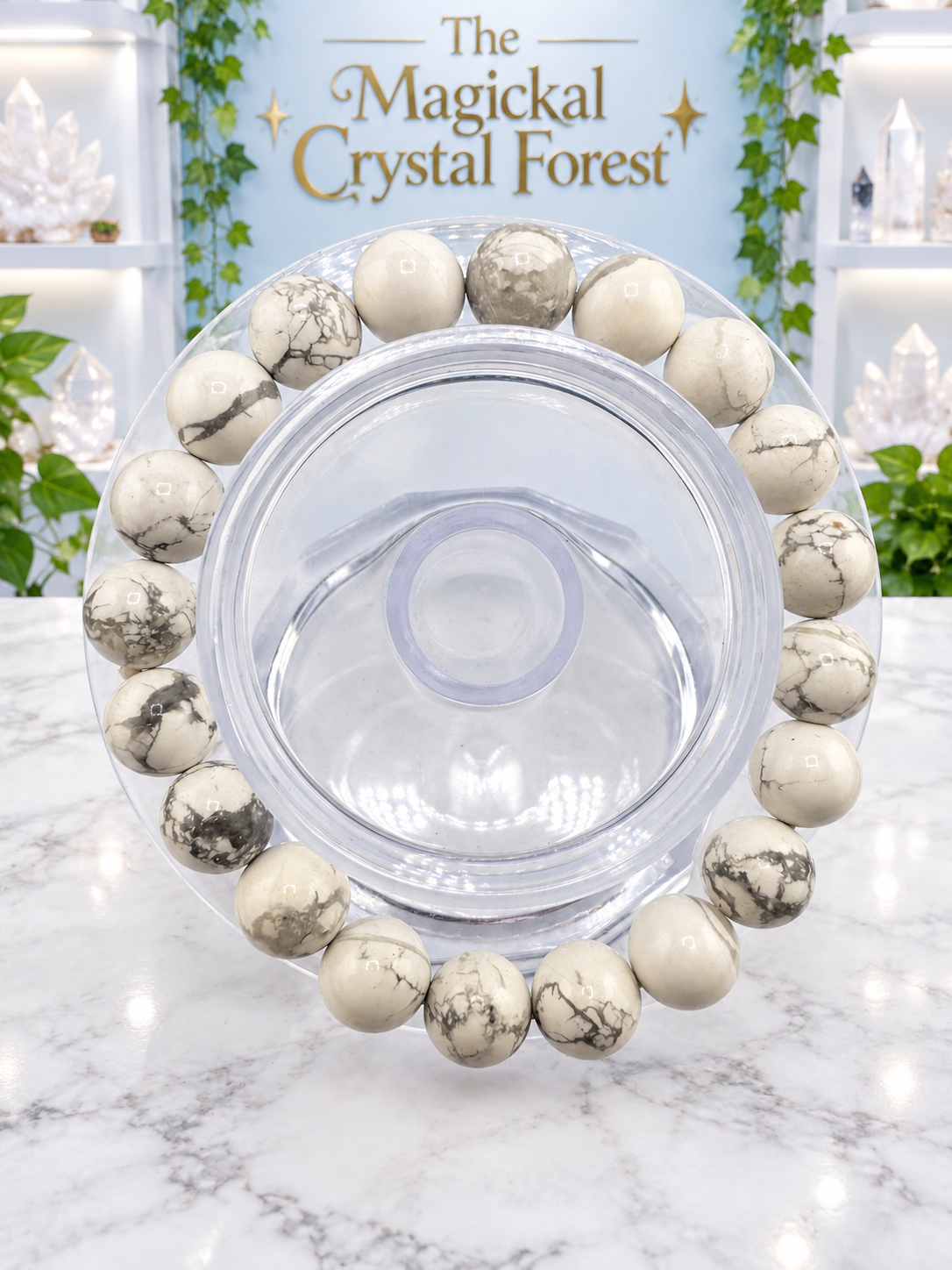 Howlite Bead  Bracelet 10mm