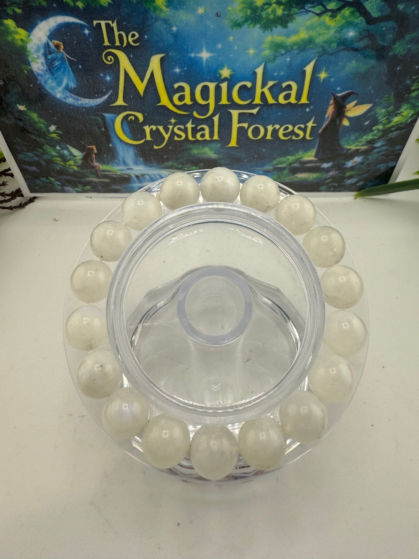 Rainbow Moonstone Bead Bracelet 10mm