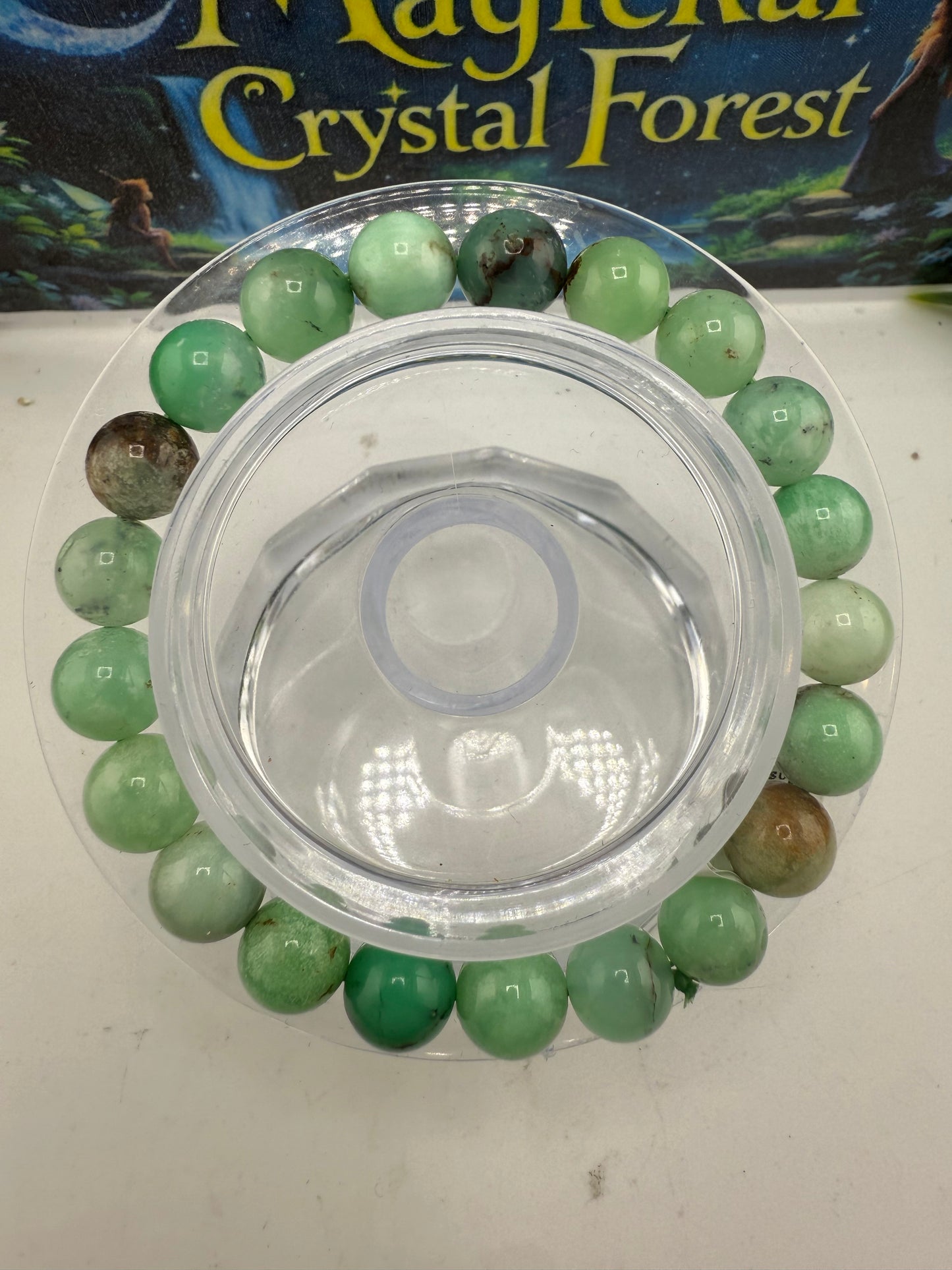 Chrysoprase B Grade Bead Bracelet 8mm