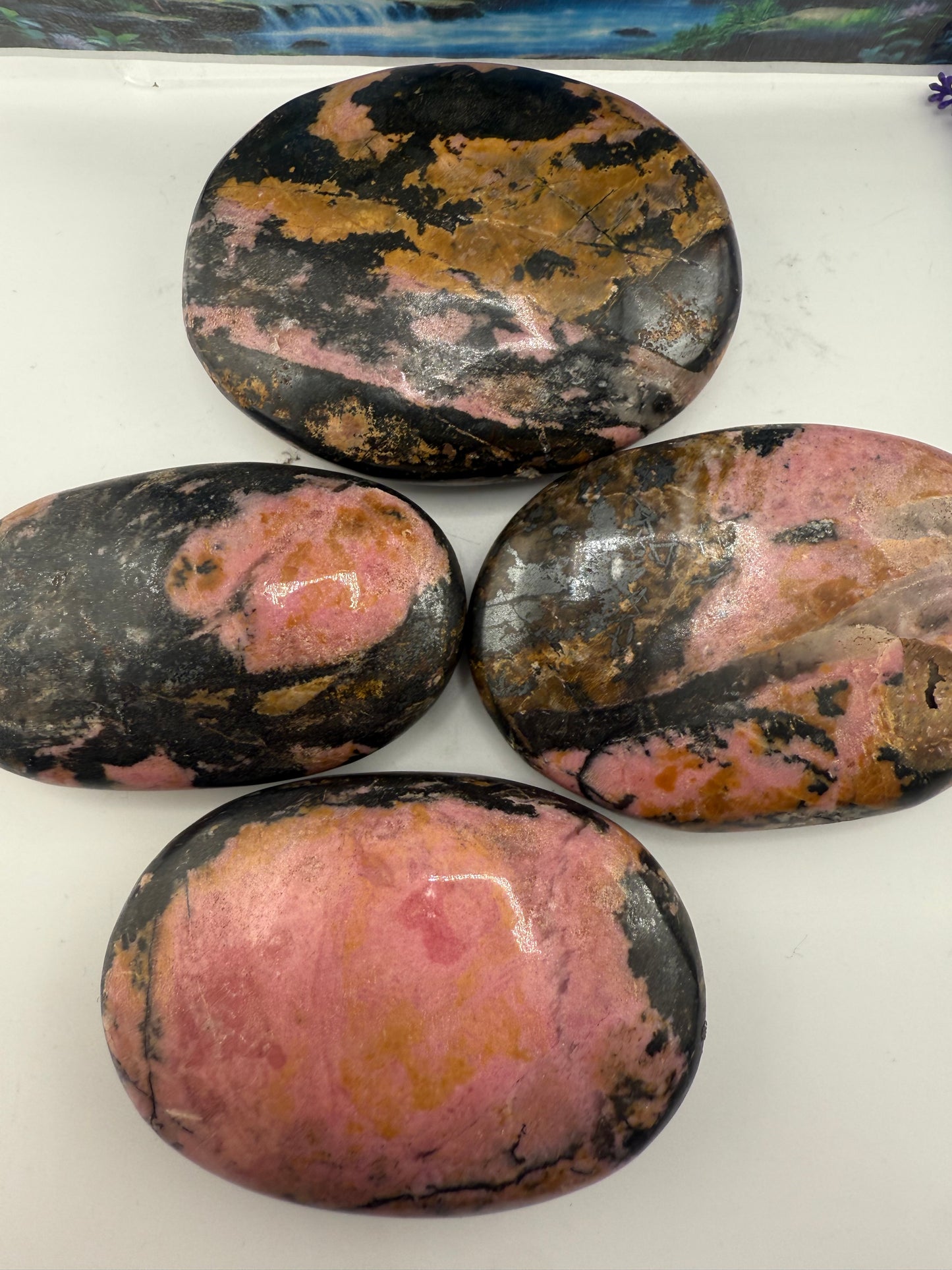 Rhodonite Palm Stones