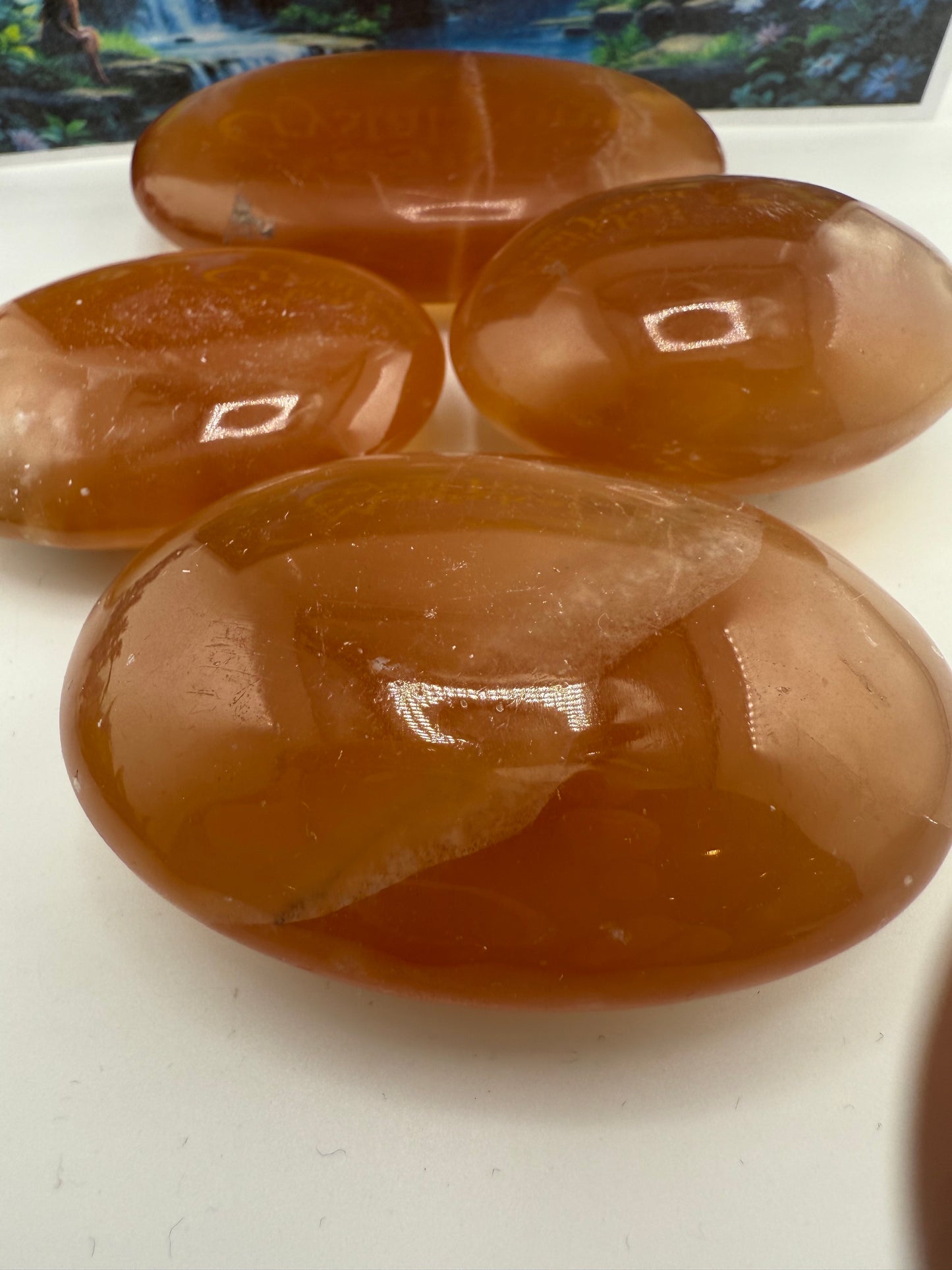 Honey Calcite Palm Stones