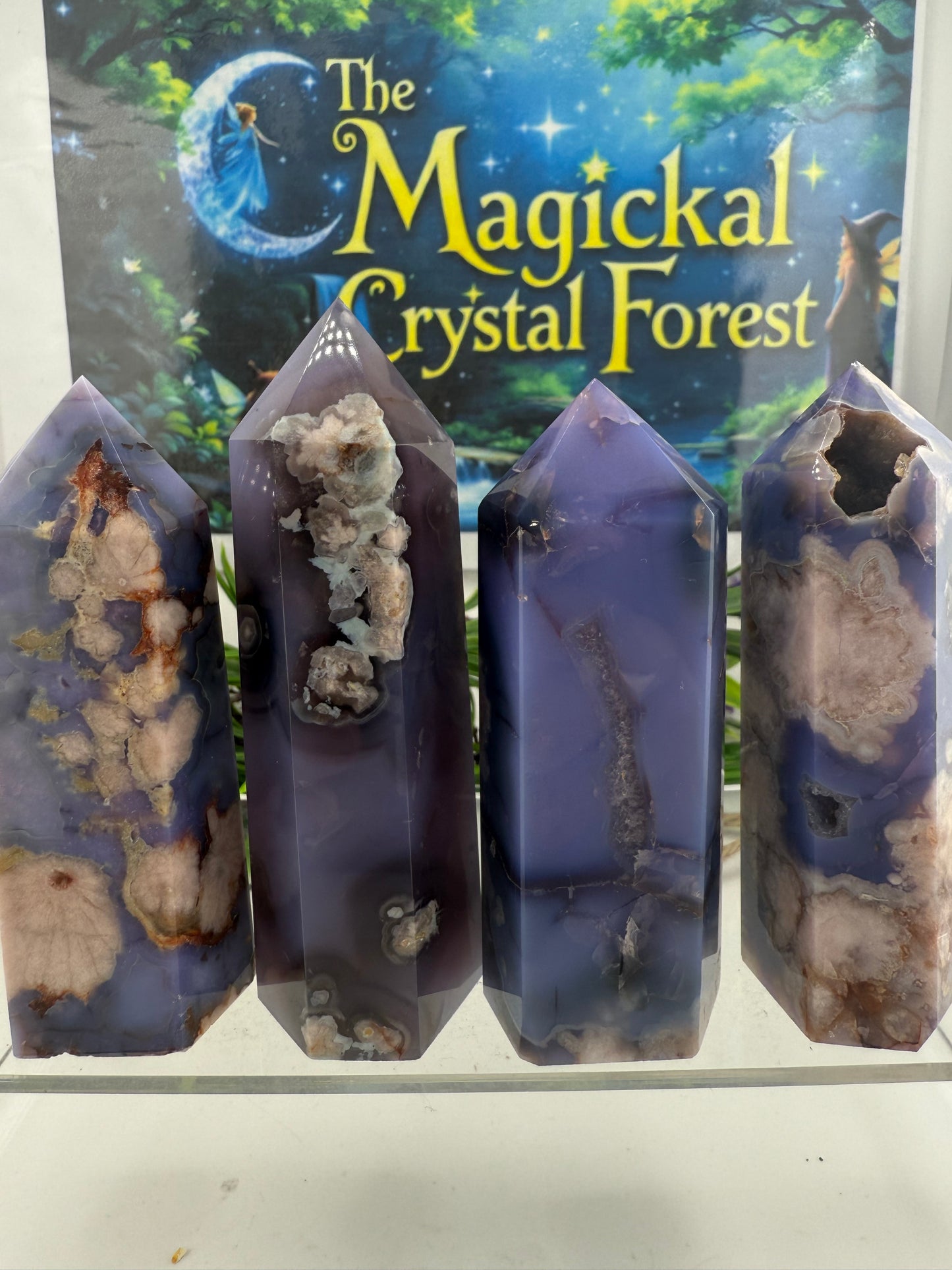 Blue Flower Agate Points