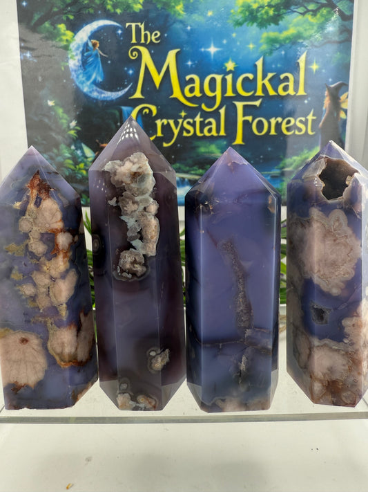 Blue Flower Agate Points