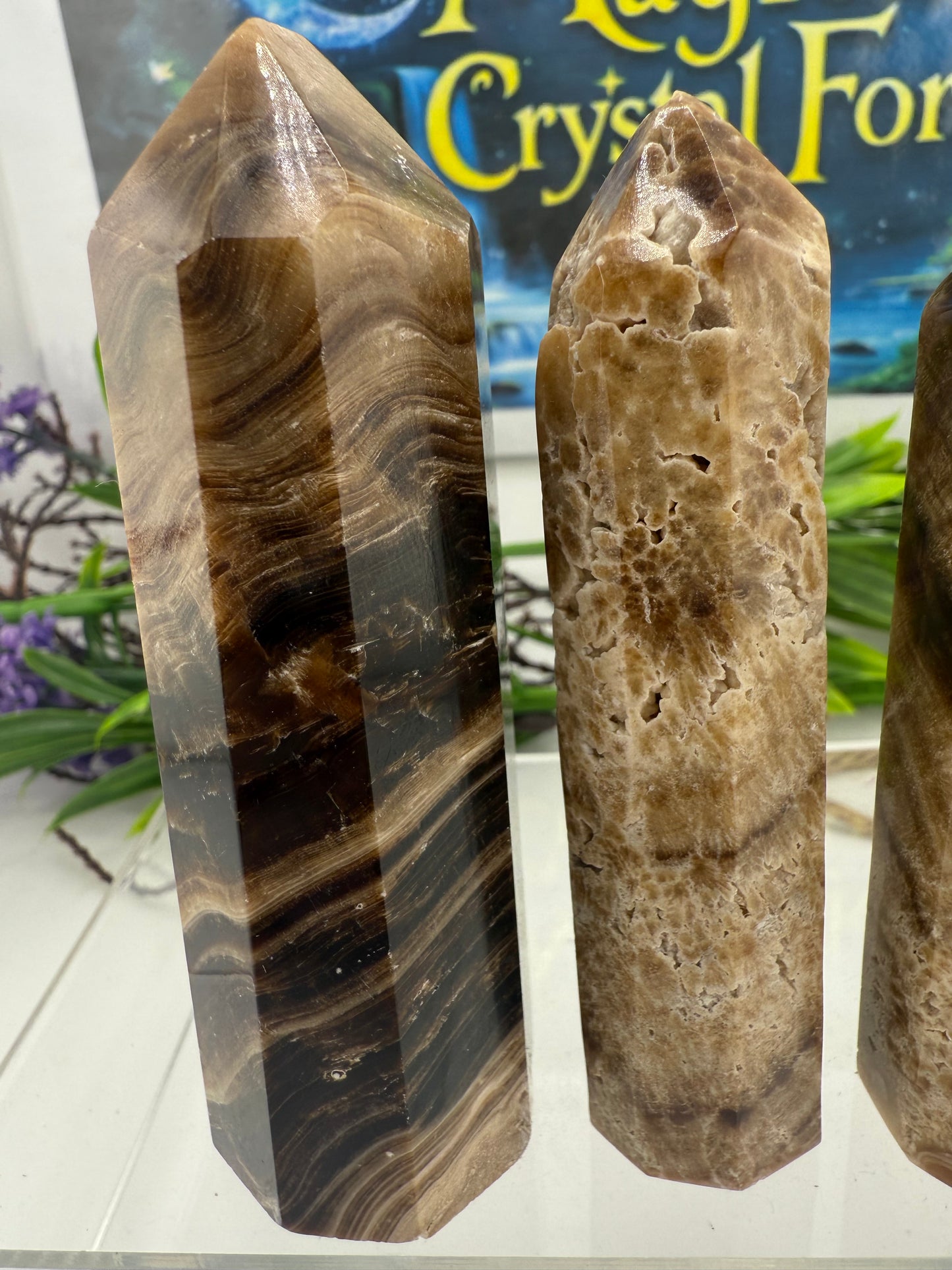 Chocolate Calcite Points