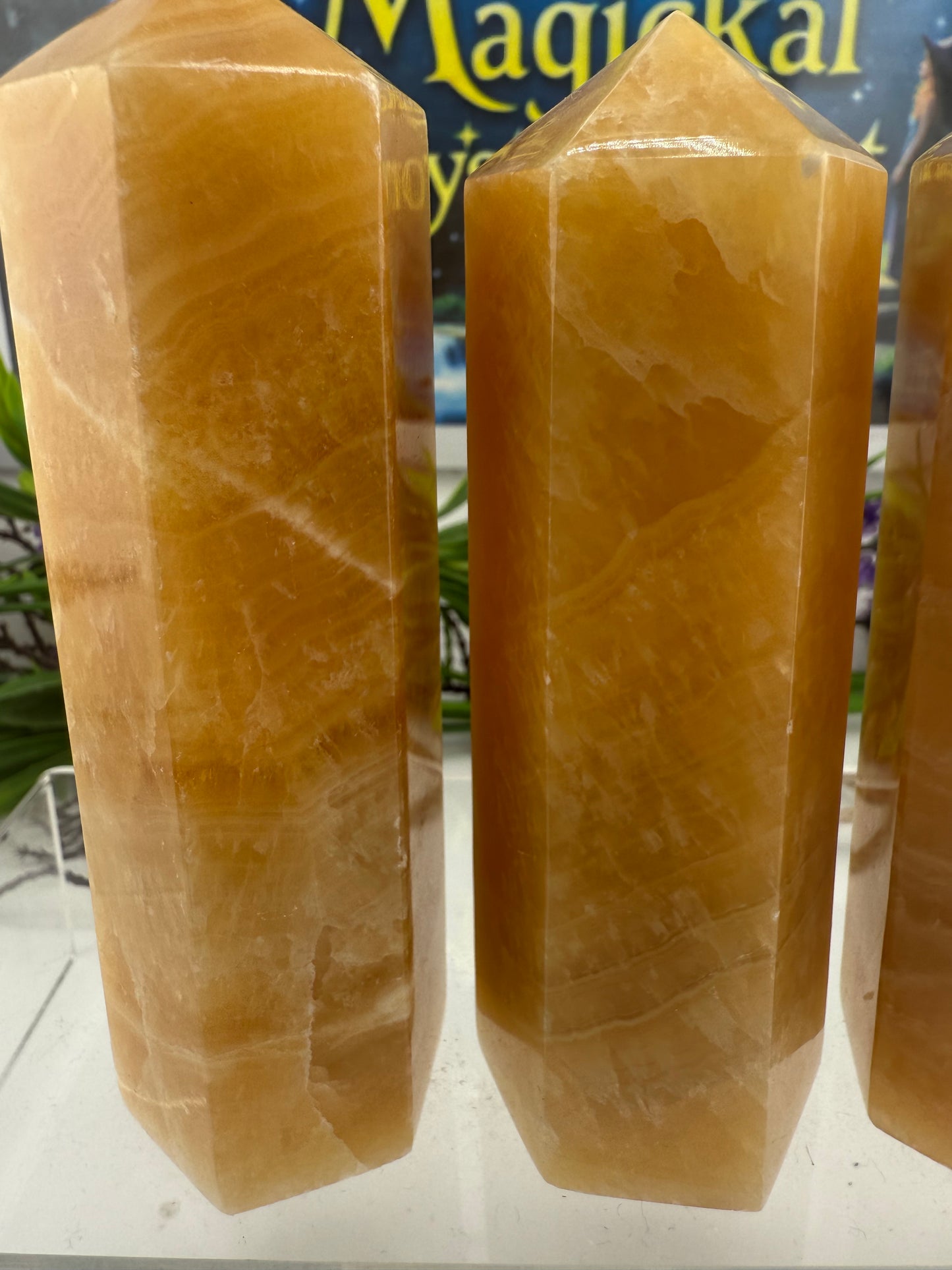 Orange Calcite Points