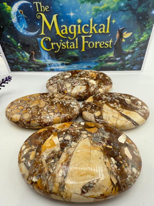 Breciated Mookite Palm Stone