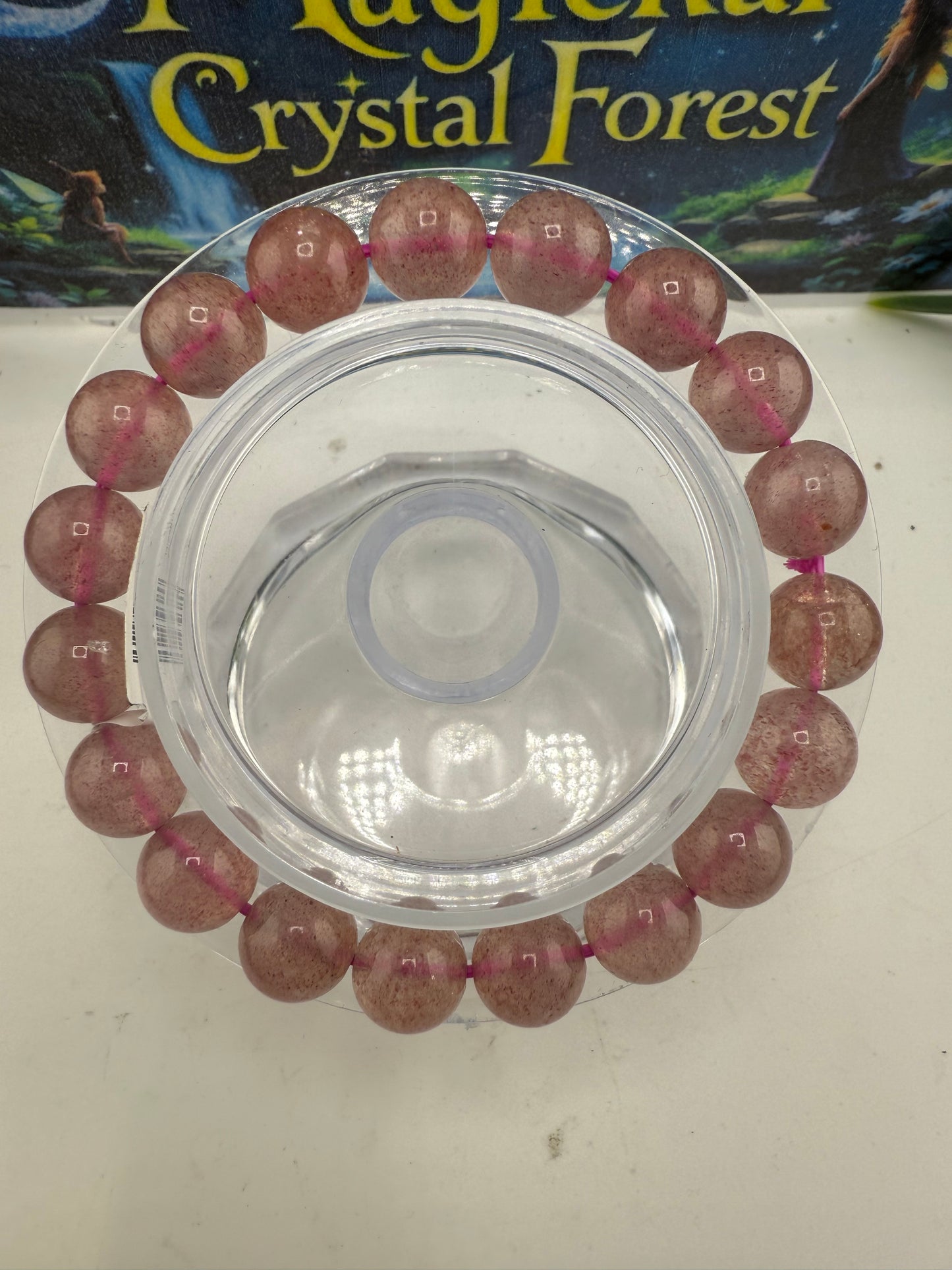Strawberry Quartz Bead  Bracelet 10mm