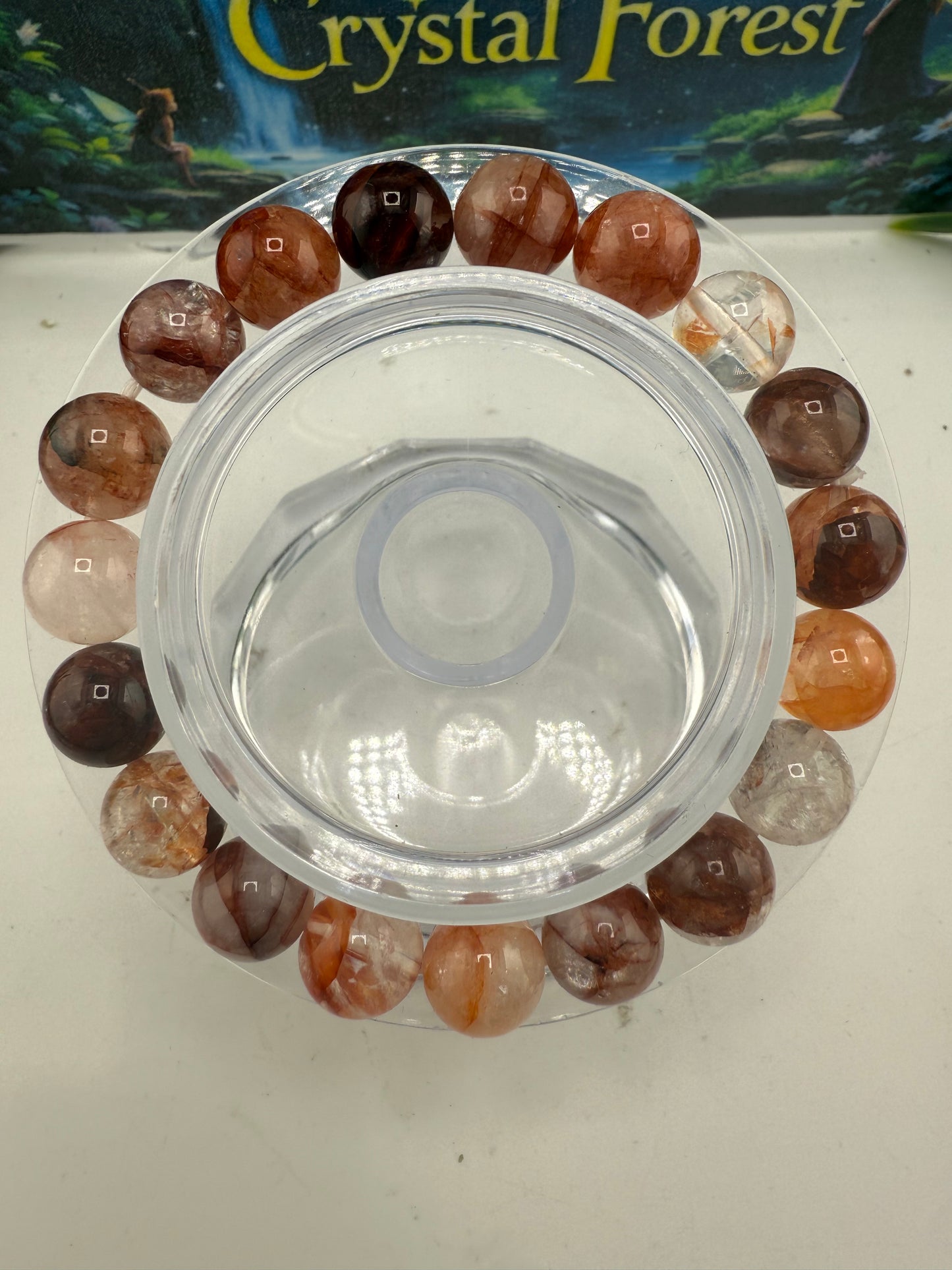 Fire Quartz Bead  Bracelet 10mm