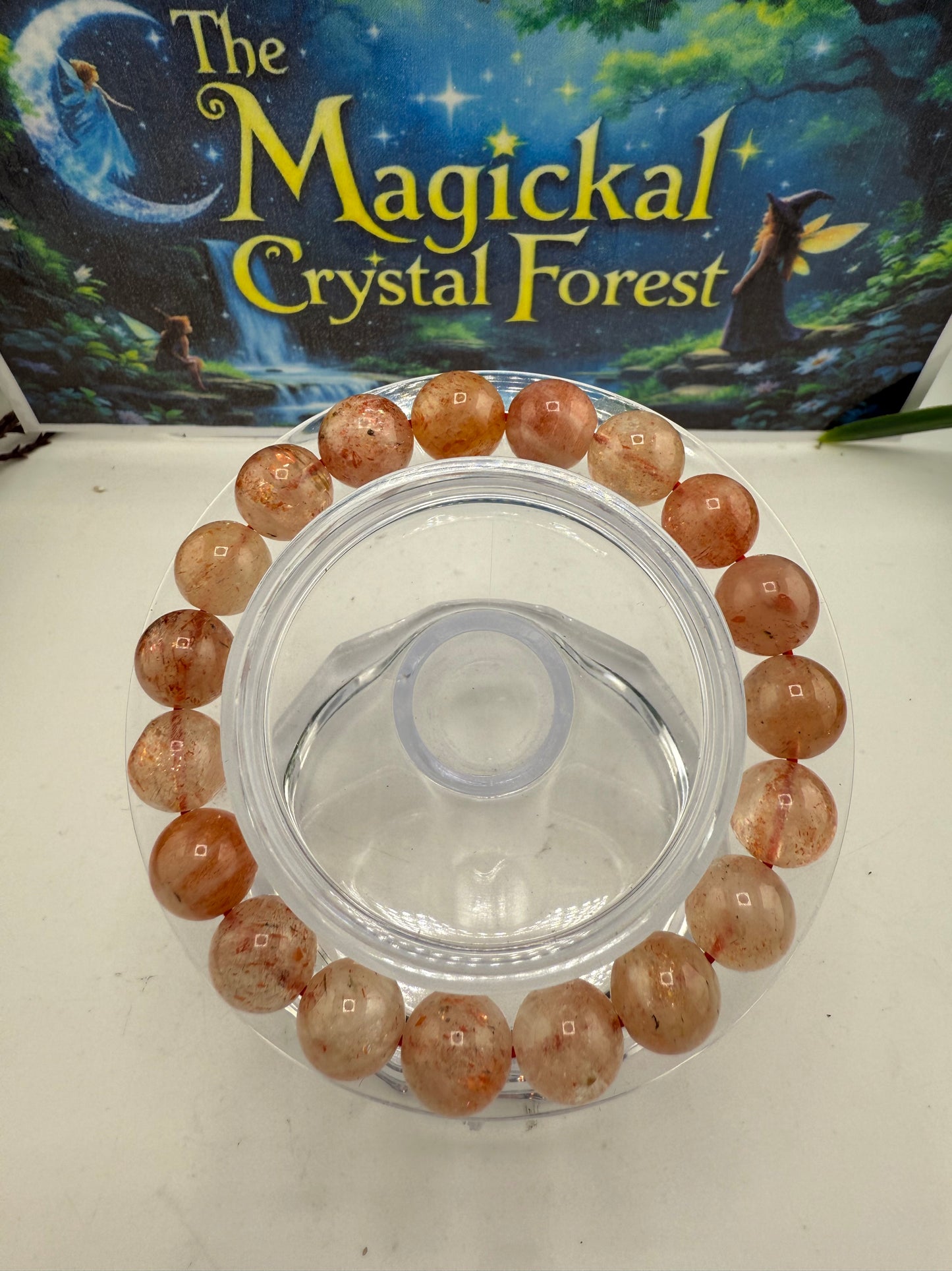 Sunstone Bead Bracelet 10mm
