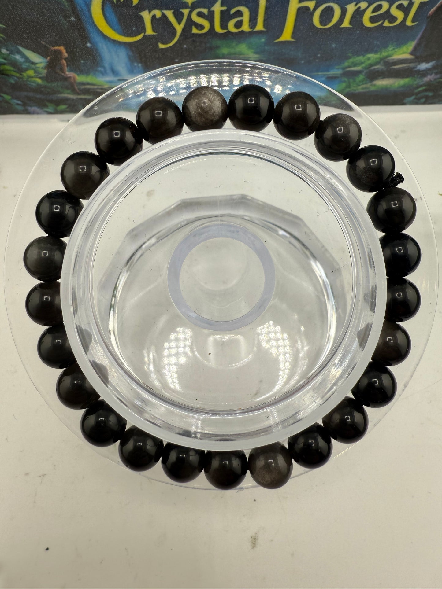 Silver sheen Obsidian Crystal Bracelet 8mm