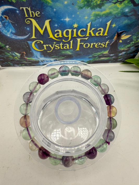 Fluorite Bead Bracelet 8mm