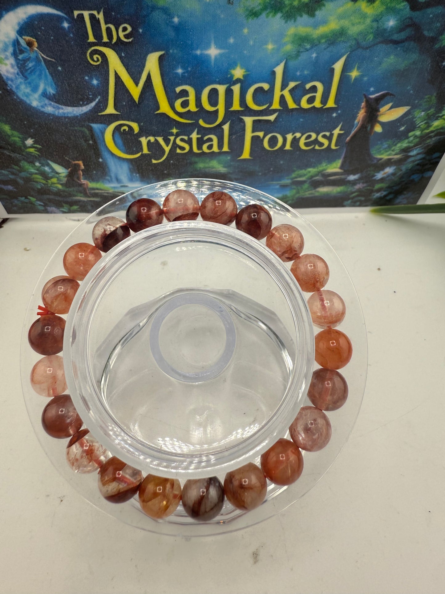 Fire Quartz Bead  Bracelet 8mm