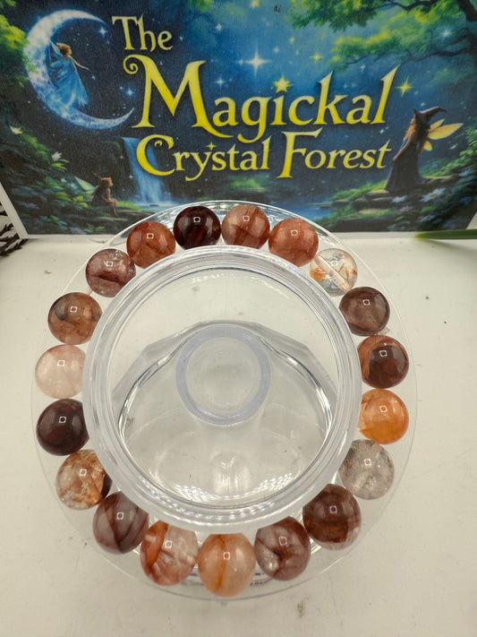 Fire Quartz Bead  Bracelet 10mm