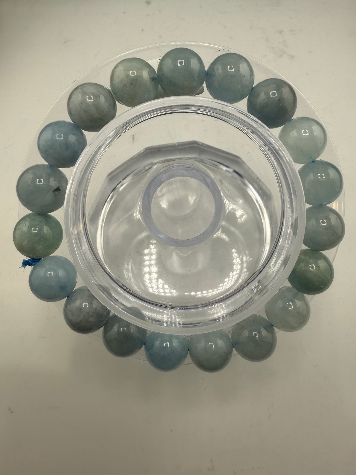 Aquamarine Bead  Bracelet 10mm