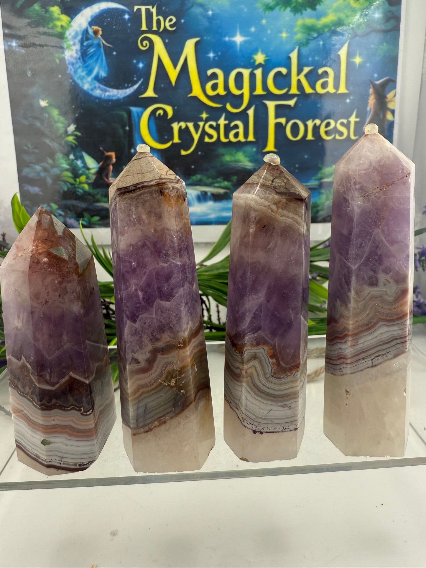 Amethyst Lace Agate Points