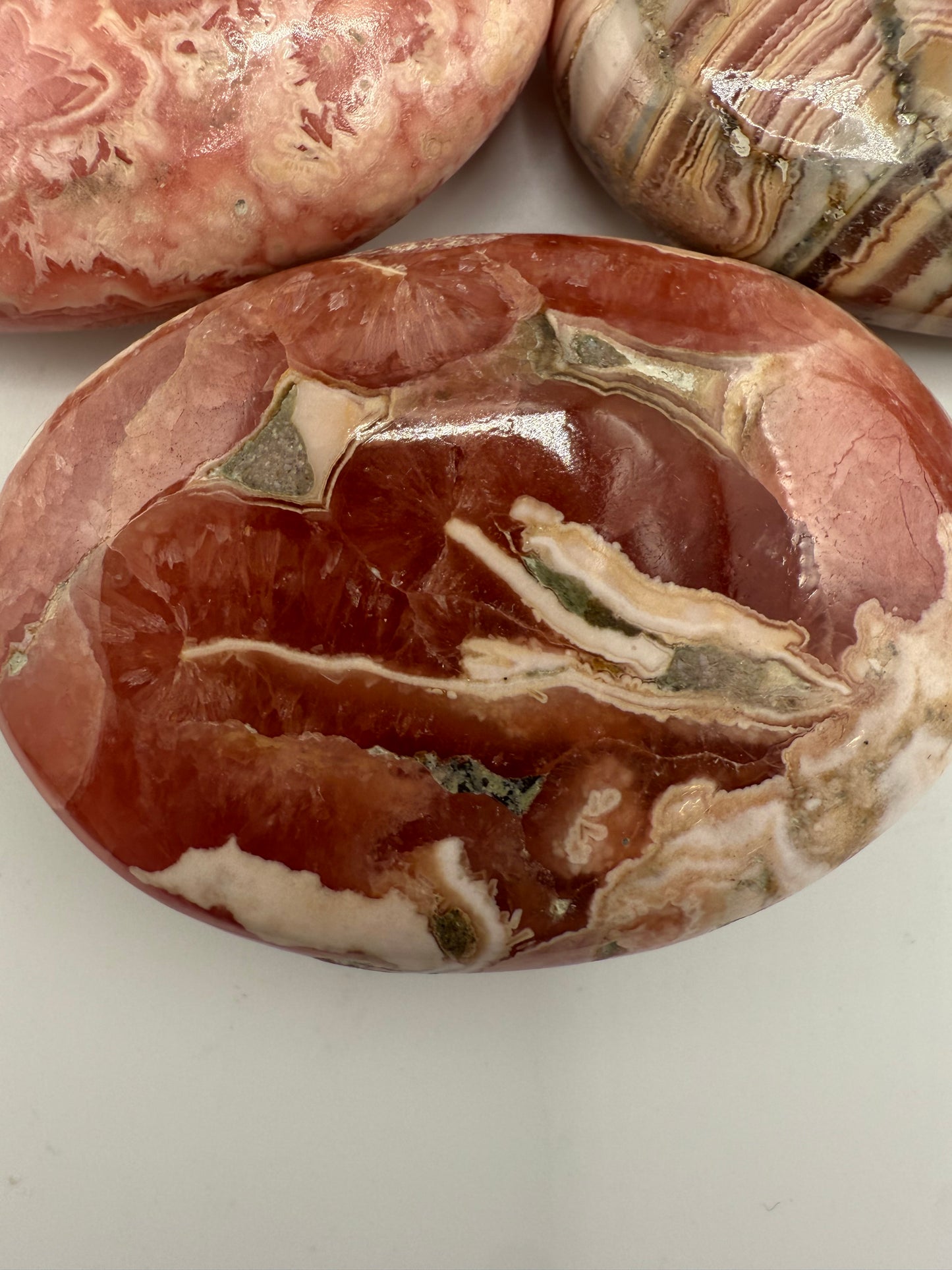 Rhodocrosite Palm Stone