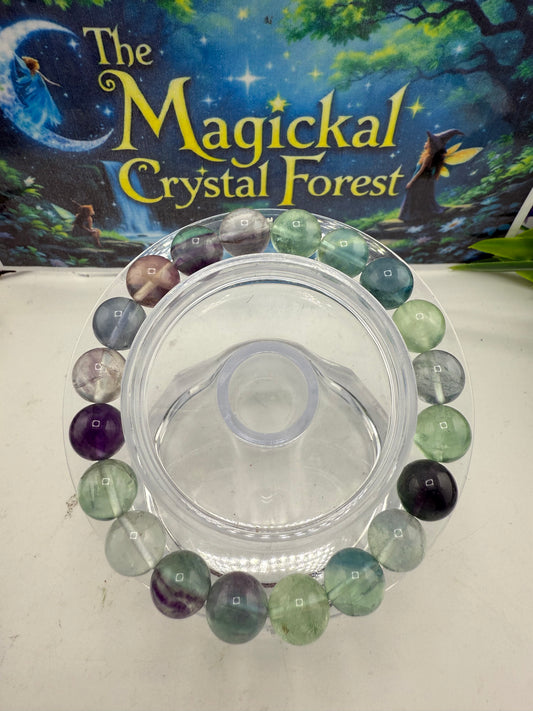 Fluorite Bead Bracelet 10mm