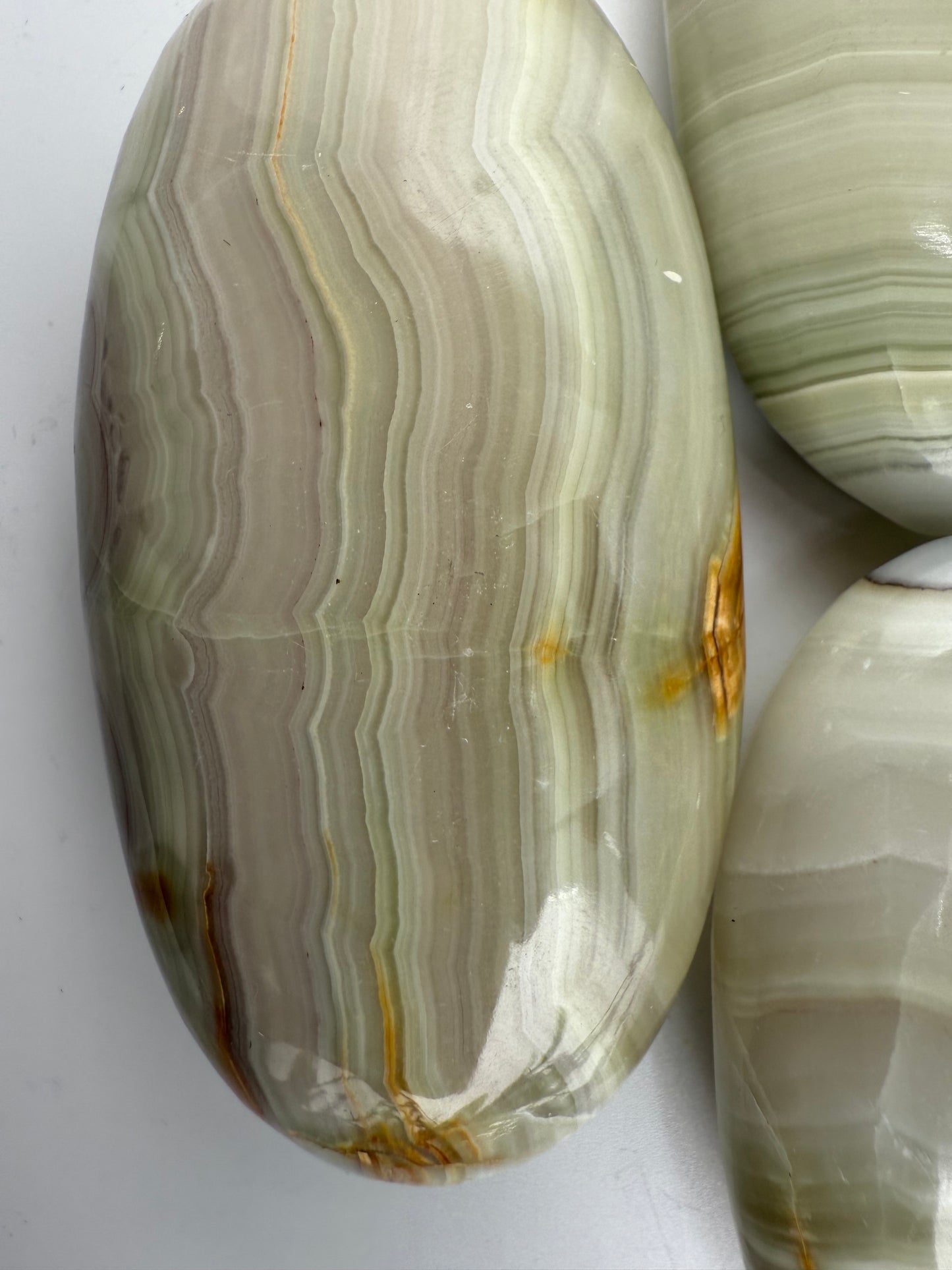Banded Calcite Palm Stones