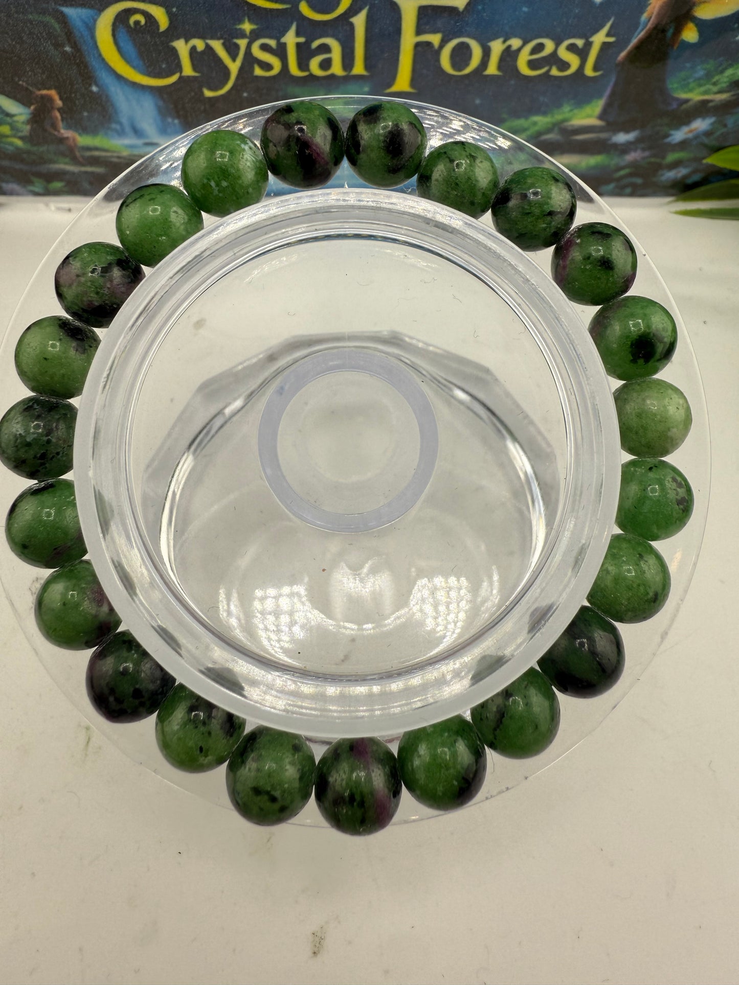 Ruby & Zoisite Bead Bracelet 8mm