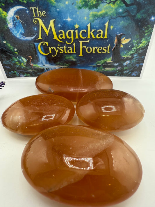 Honey Calcite Palm Stones